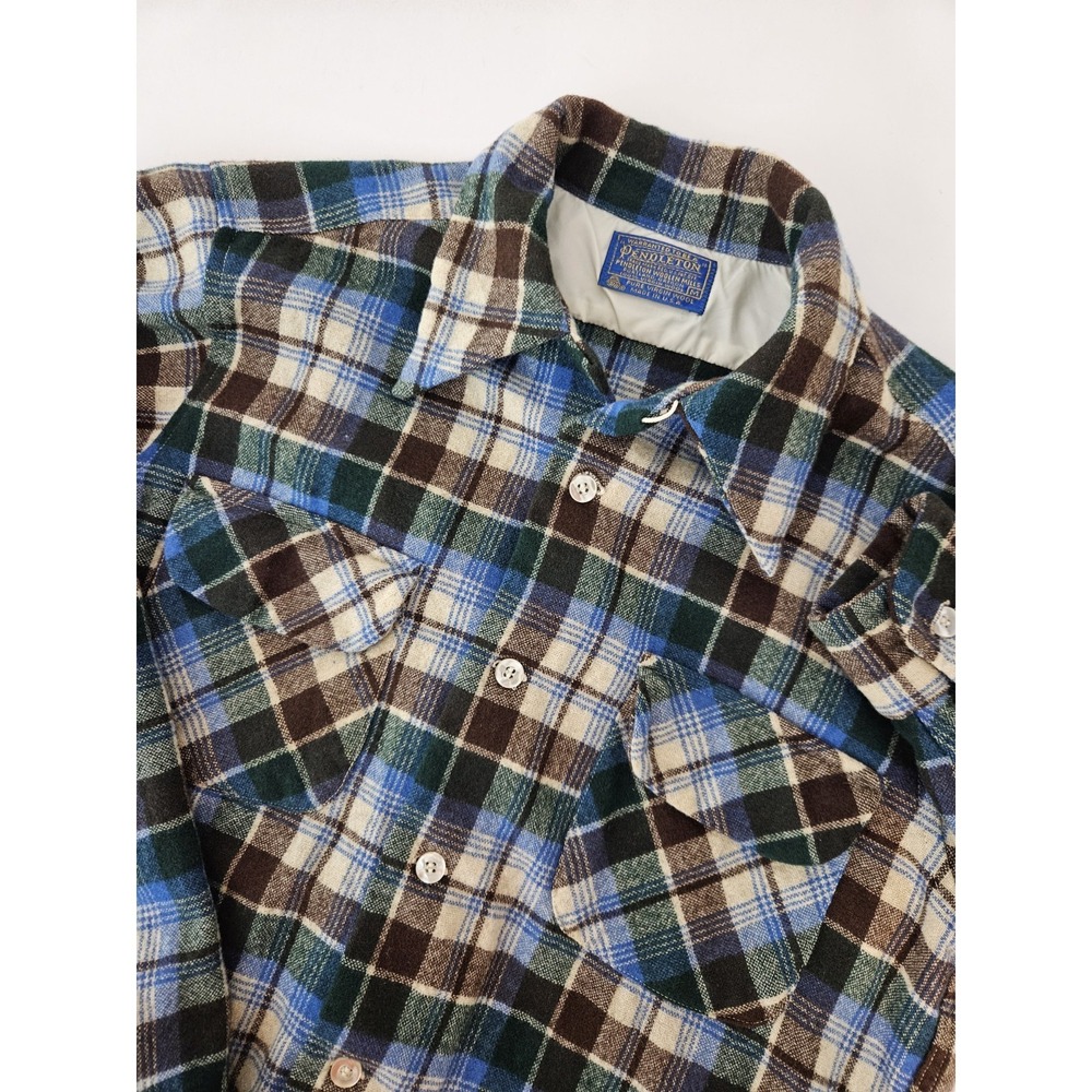 Pendleton Men's Vintage Virgin Wool Made in USA Button Up Long Sleeve Shirt...